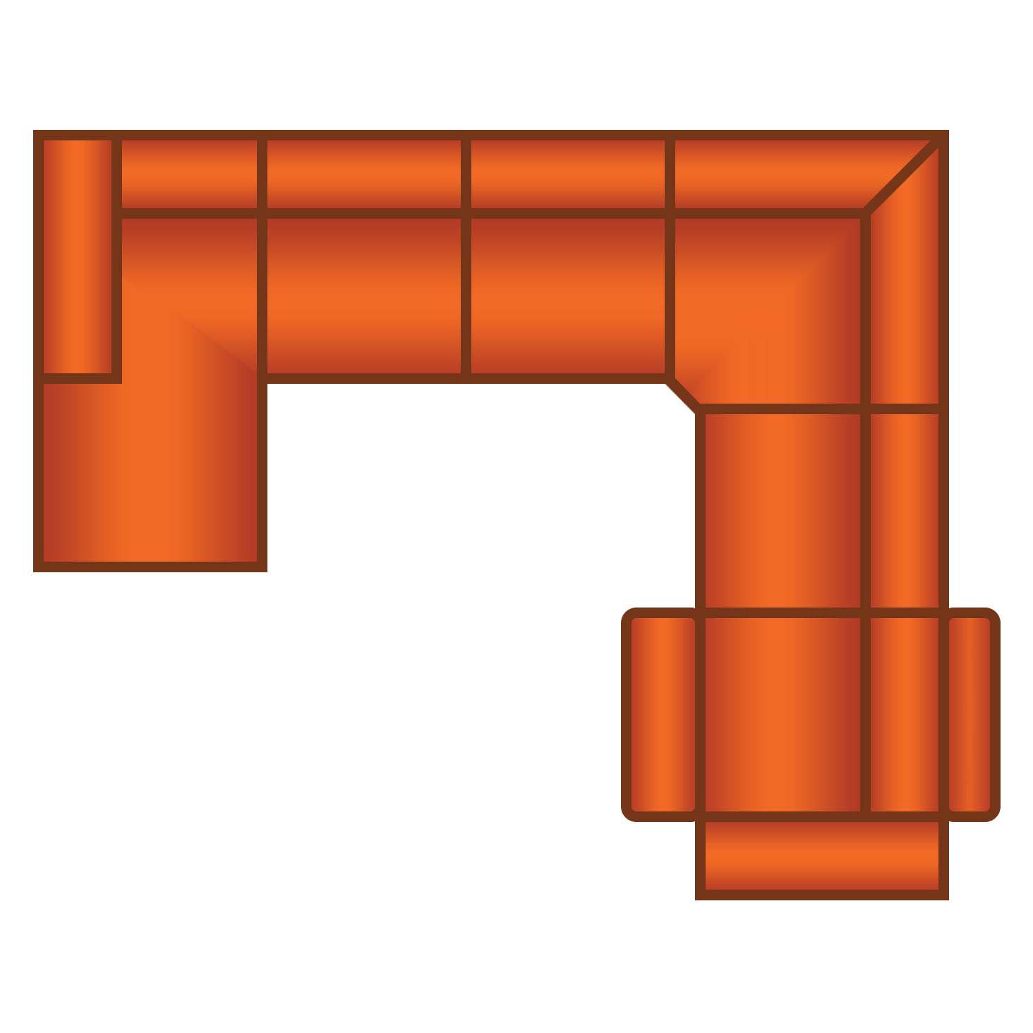 Longchair + 2 Zits + Hoek Groot + 2 Zits (1x Relax)