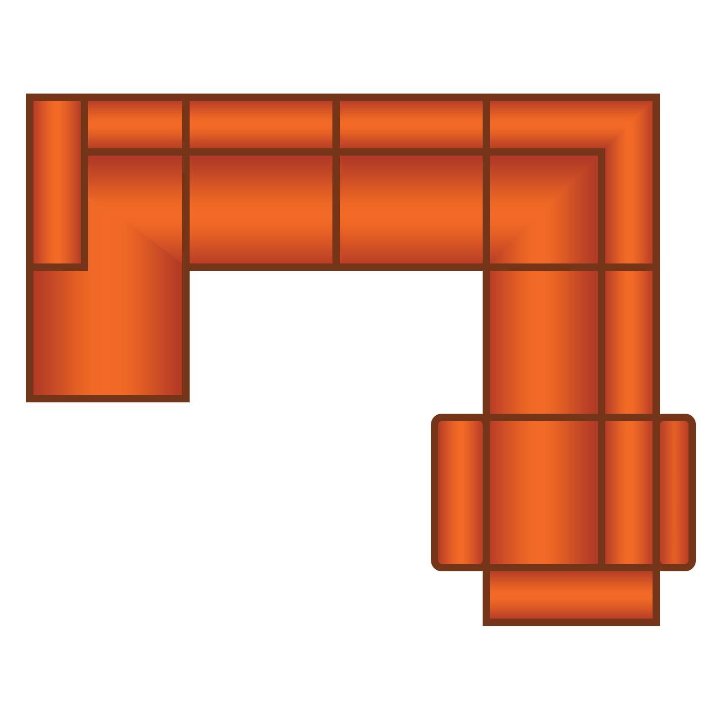 Longchair + 3 Zits + Hoek + 3 Zits (1x Relax)