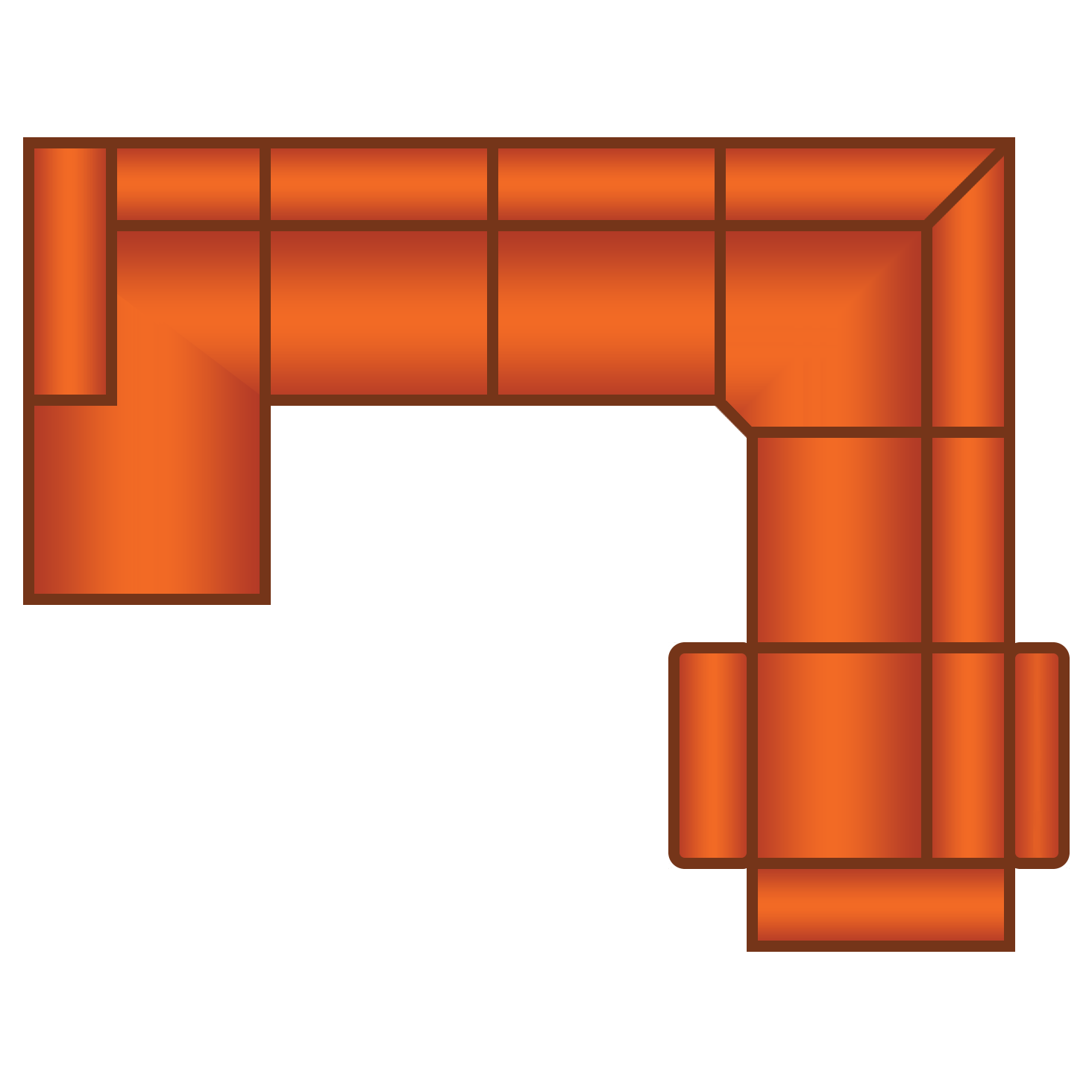 Longchair + 3 Zits + Hoek Groot + 2 Zits (1x Relax)