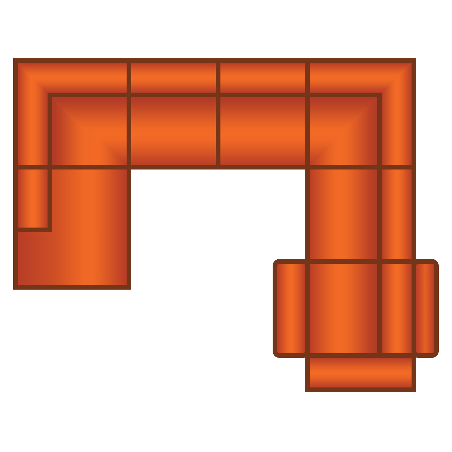Ottomaan + 2 Zits + Hoek + 3 Zits (1x Relax)