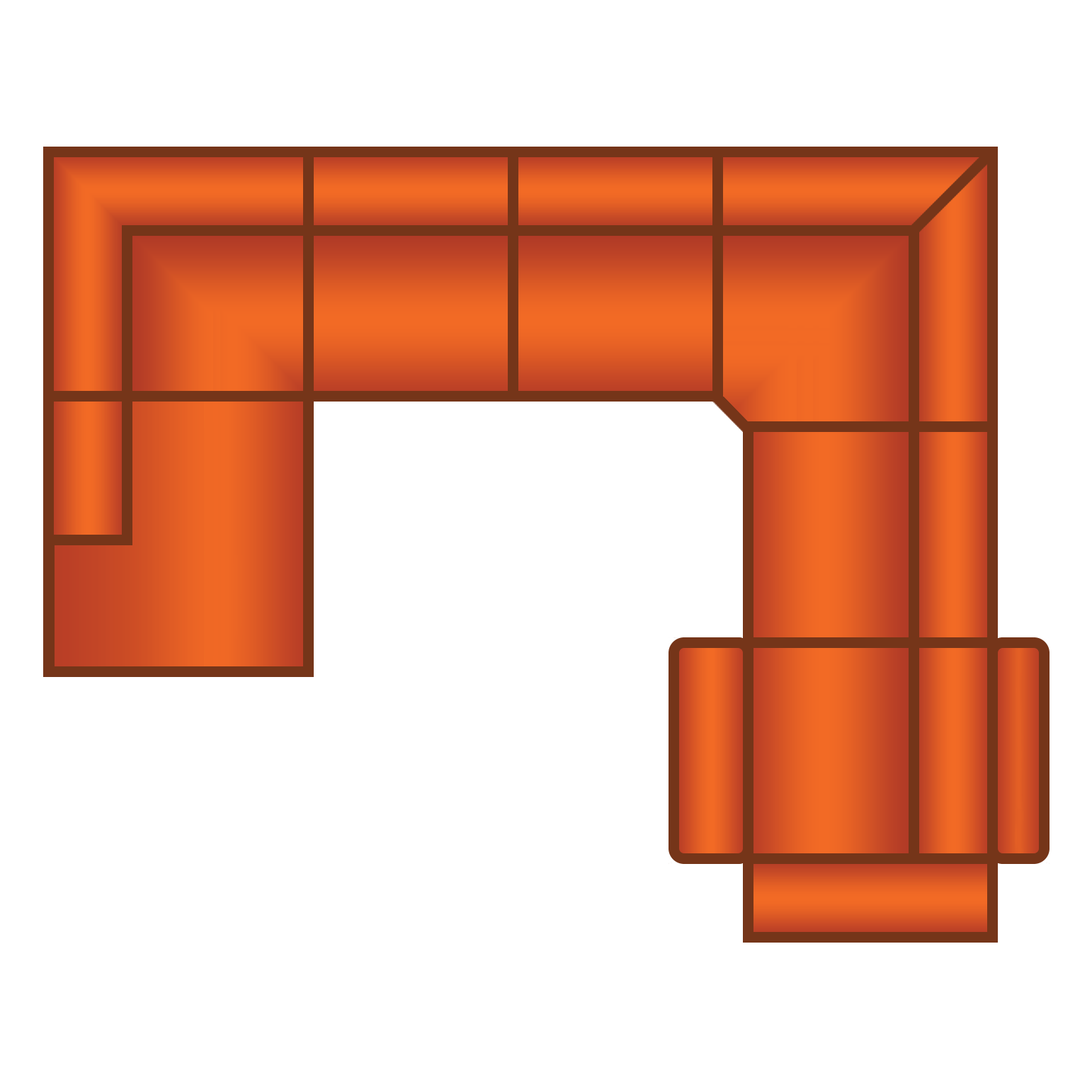 Ottomaan + 2 Zits + Hoek Groot + 3 Zits (1x Relax)