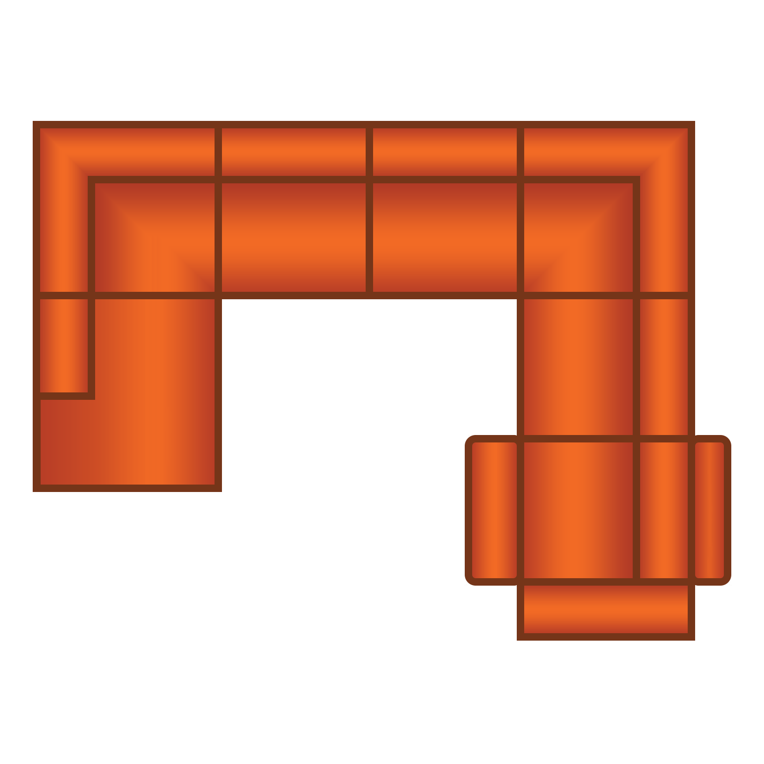 Ottomaan + 3 Zits + Hoek + 2 Zits (1x Relax)