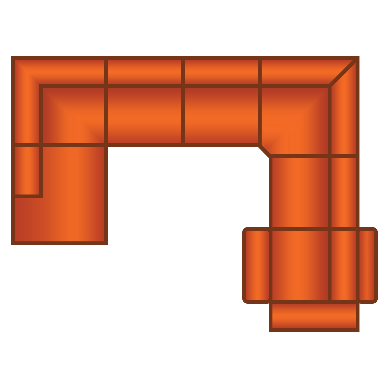 Ottomaan + 3 Zits + Hoek Groot + 2 Zits (1x Relax)