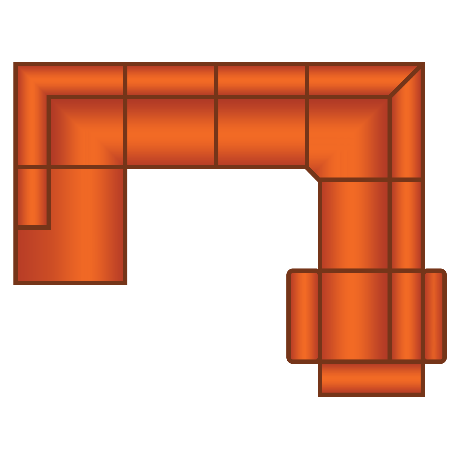 Ottomaan + 3 Zits + Hoek Groot + 3 Zits (1x Relax)