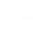 Euroteken icoon in wit