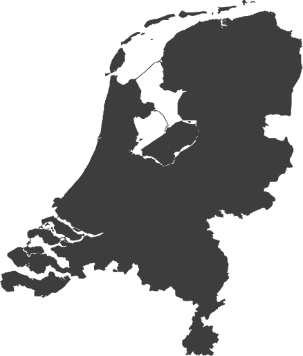 Kaart van Nederland in zwart wit