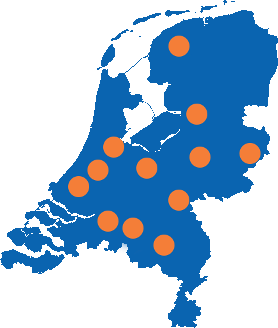 Kaart van Nederland in blauw