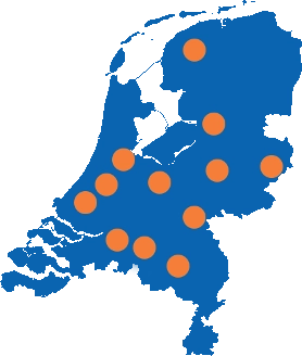 Kaart van Nederland in blauw