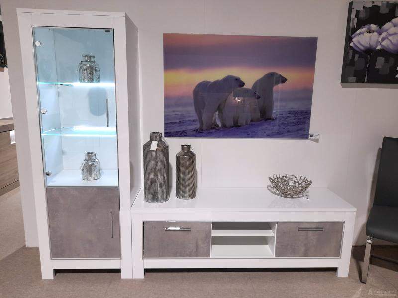 Kolomkast Glas Marknesse Wit/Marmer