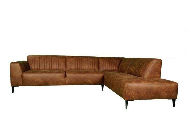 cognac kleurige hoekbank