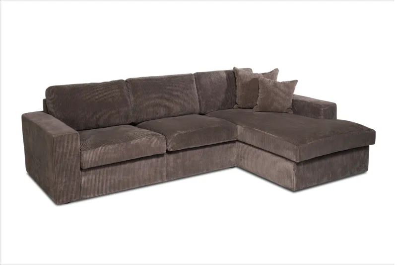 Loungebank Leiden met longchair in een moderne woonkamer met houten salontafel en lichte muren. – foto 7 – A-meubel