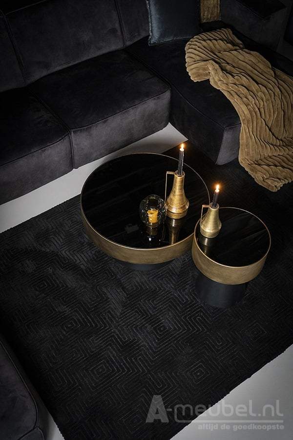 Bijzettafel Bunga 40cm - Goud/Zwart - 210038