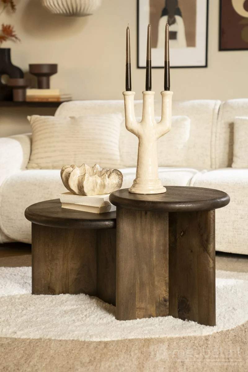 Bijzettafel Leoti Klein - Bruin - 240108