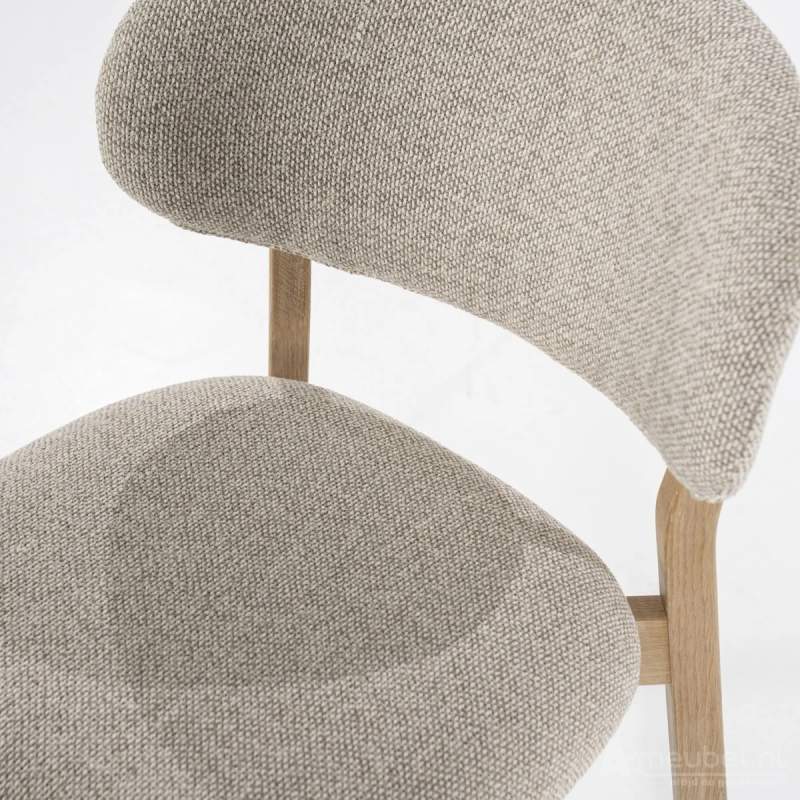 Eetkamerstoel Mikky Naturel hout - Taupe Moon - 96175