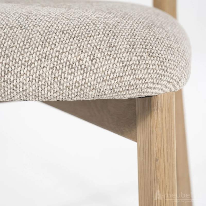 Eetkamerstoel Mikky Naturel hout - Taupe Moon - 96175
