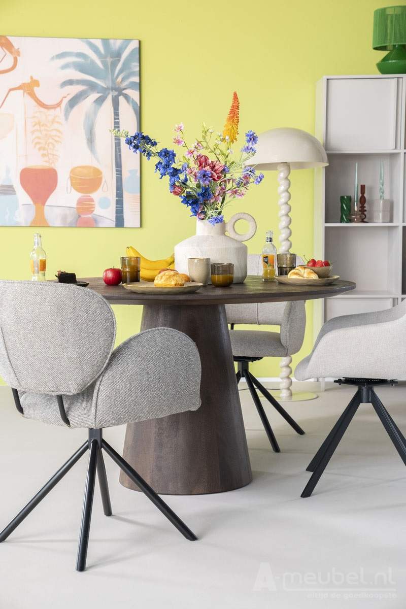 Eettafel Aron Rond - 130cm - Bruin - 95656