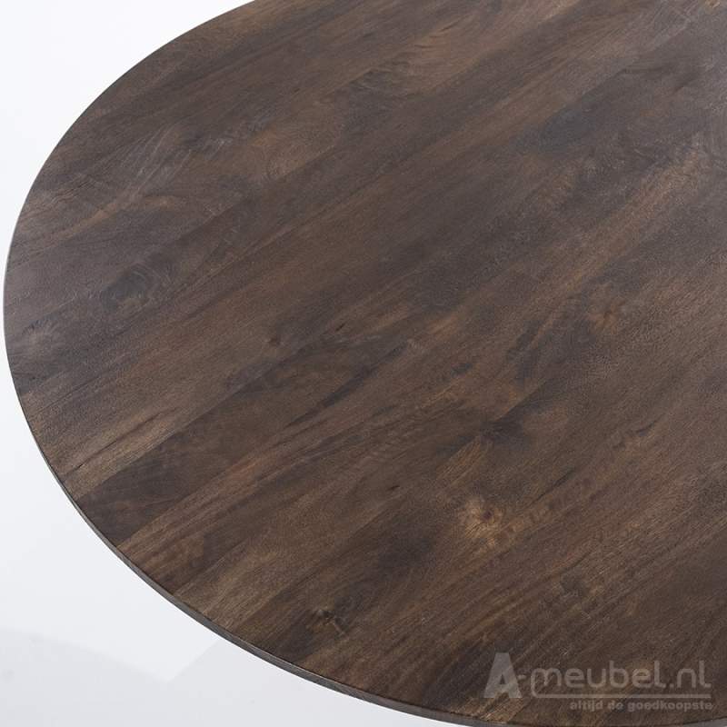 Eettafel Aron Rond - 130cm - Bruin - 95656