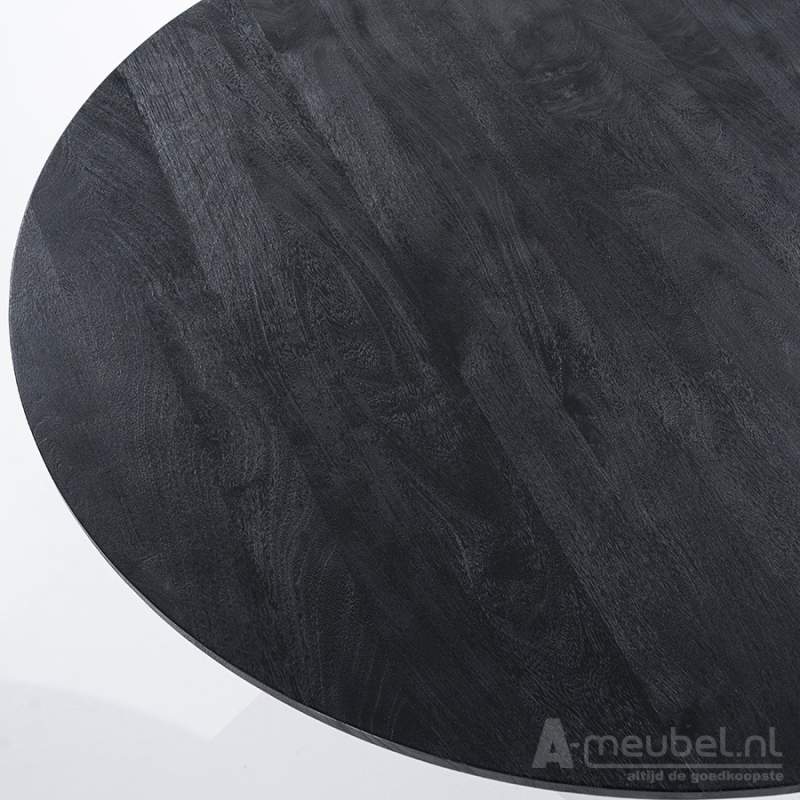 Eettafel Aron Rond - 130cm - Zwart - 95657