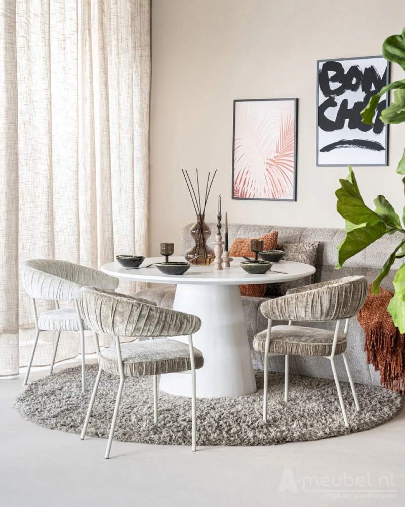 Eettafels Elin - 130x130x76cm - Wit - 95982