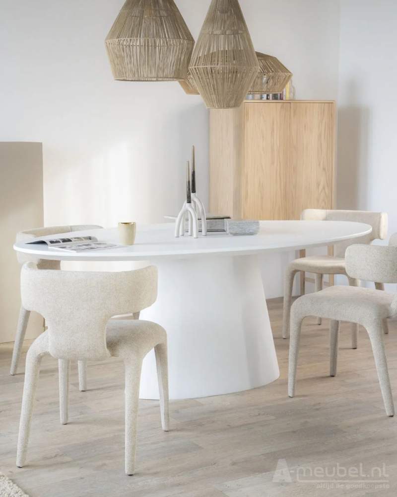 Eettafels Elin - 200x110x76cm - Wit - 95983