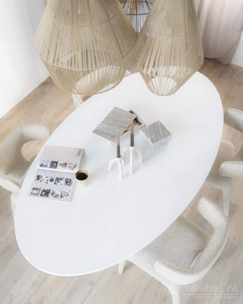 Eettafels Elin - 200x110x76cm - Wit - 95983