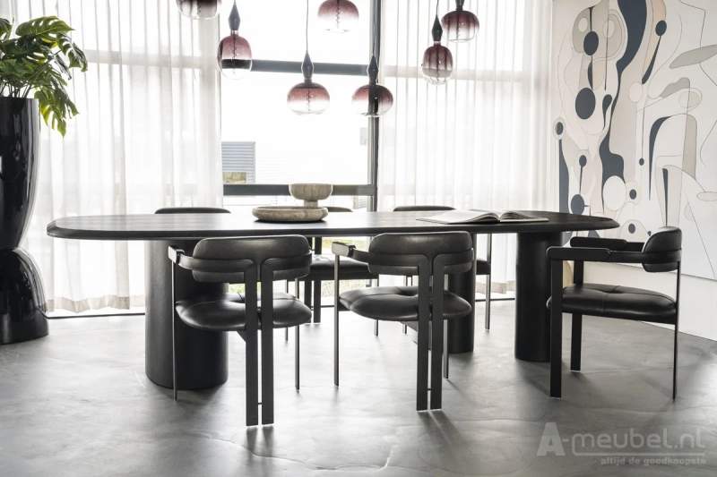 Eettafels Walter - 300x120x76cm - Zwart - 95981