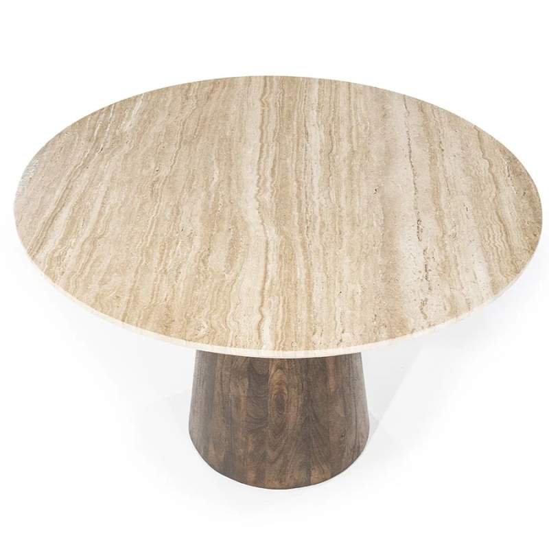Eettafel Aikin - 130cm - Beige/Bruin - 95811