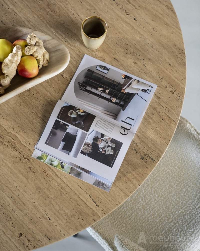 Eettafel Aikin - 130cm - Beige/Bruin - 95811