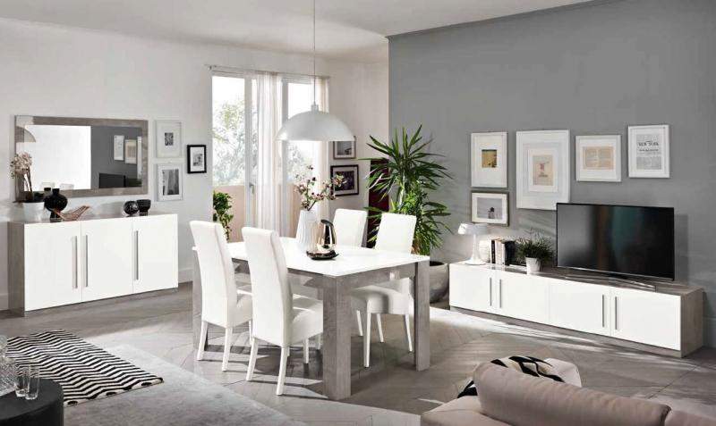 Moderne woonkamer set met wit/marmer meubels