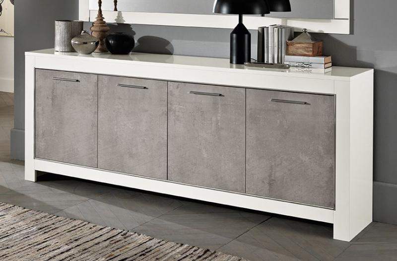 Marknesse Dressoir 4 Deurs Wit/Marmer