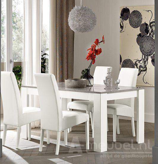 Marknesse Eettafel Wit/Marmer