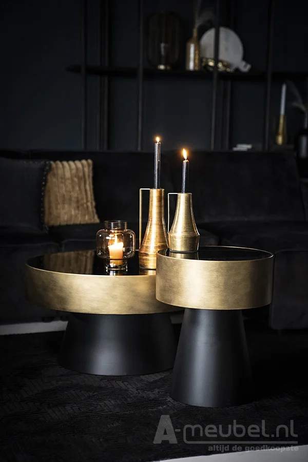 Salontafel Bunga 75cm - Goud/Zwart- 210039