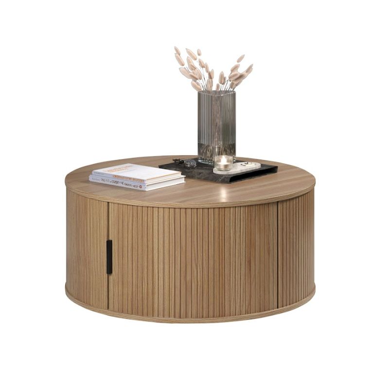 Salontafel rond met deur Rijssen - MAGAZIJN OPRUIMING - Eikenkleur - foto 1