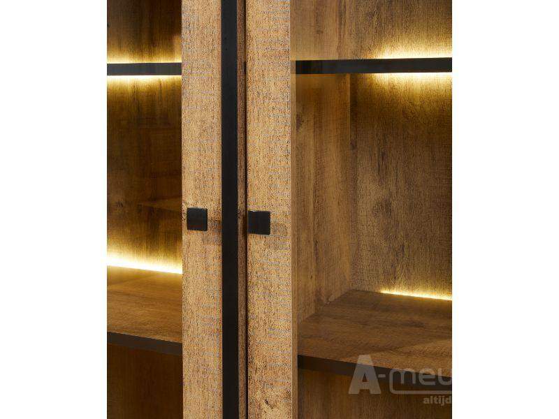 Vitrinekast Saasveld - MAGAZIJN OPRUIMING - Denver Eiken Houtlook