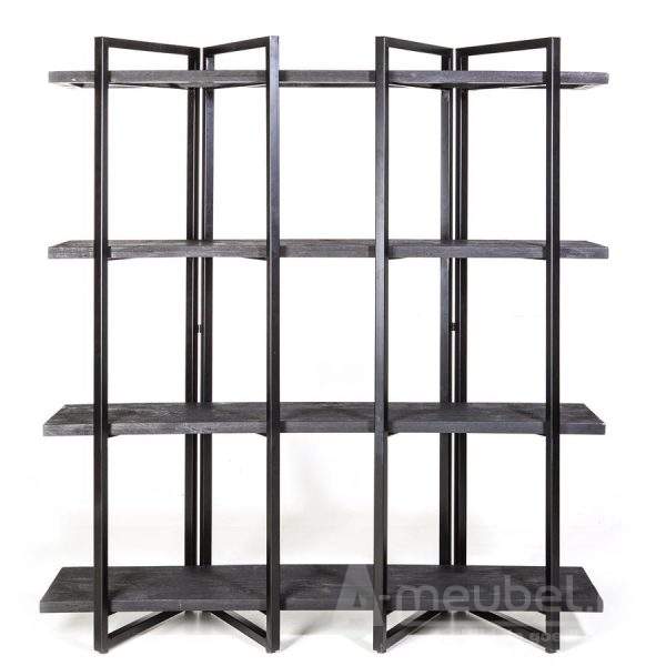 Wandkast Eddy hoog - 160cm - Zwart - 23413