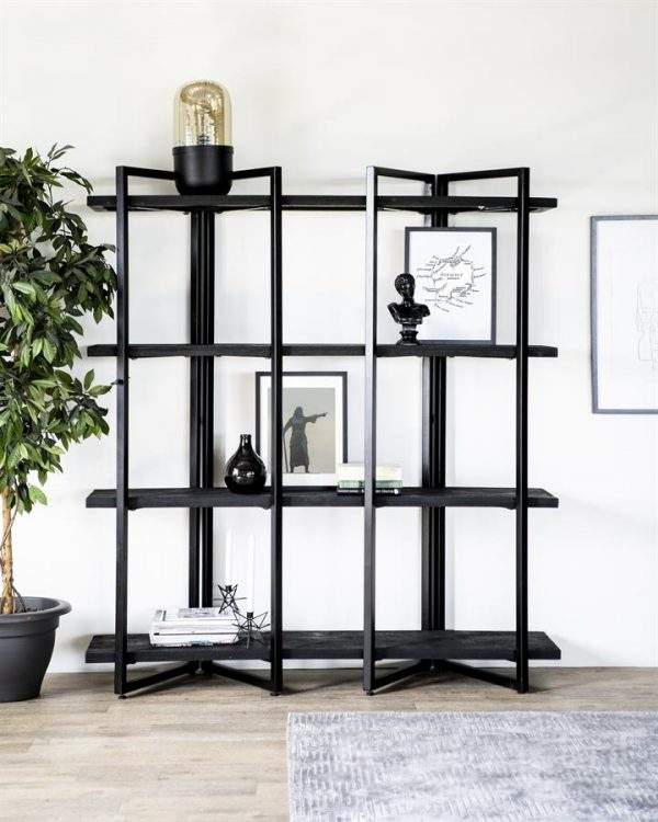 Wandkast Eddy hoog - 160cm - Zwart - 23413