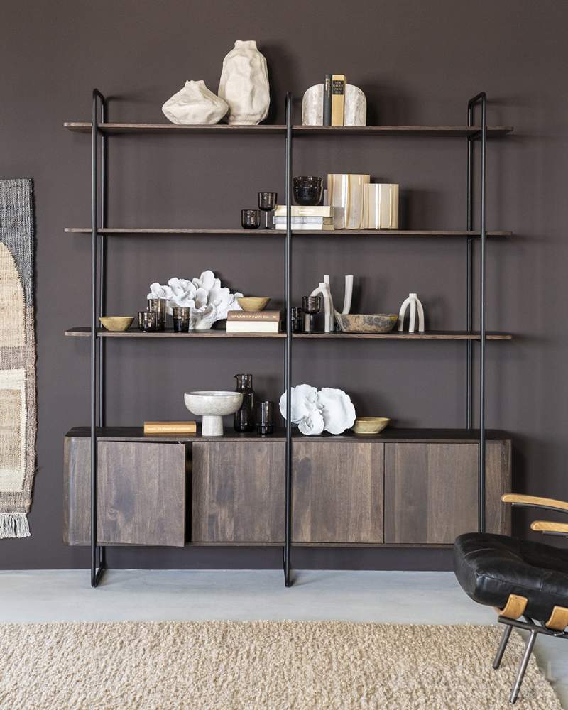 Wandkast James 4-deurs - Bruin - 95863