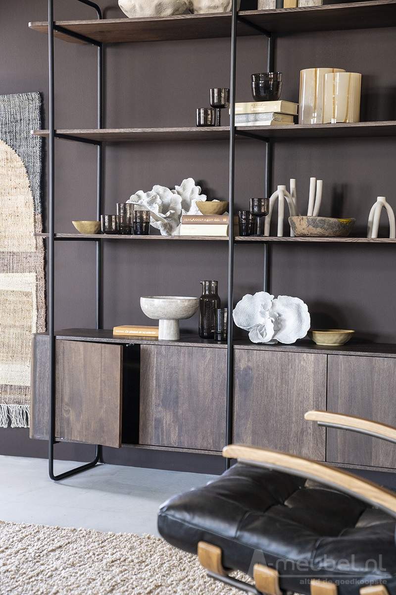 Wandkast James 4-deurs - Bruin - 95863