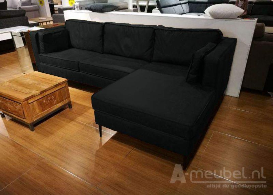 Borne Longchair Zwart – A-meubel
