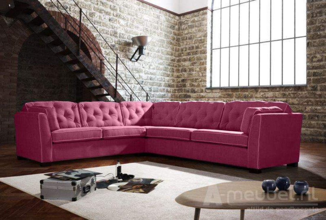 Dordrecht Hoekbank Roze – A-meubel