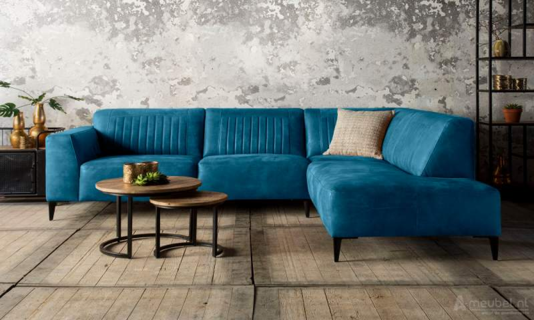 Aspen Hoekbank Blauw – A-meubel