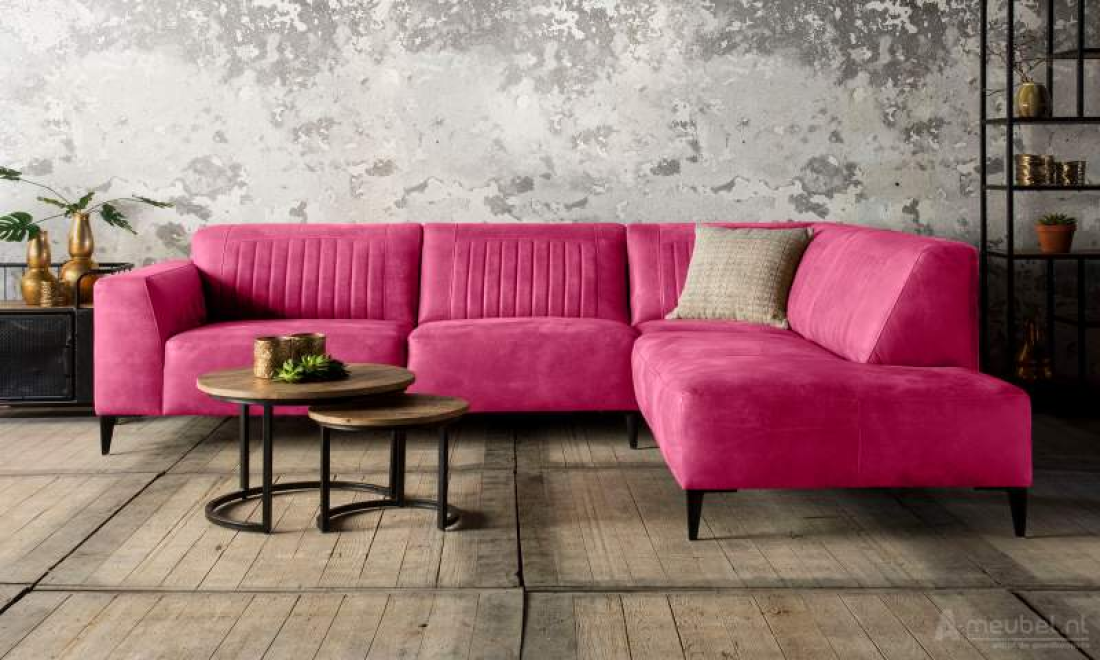 Aspen Hoekbank Roze – A-meubel