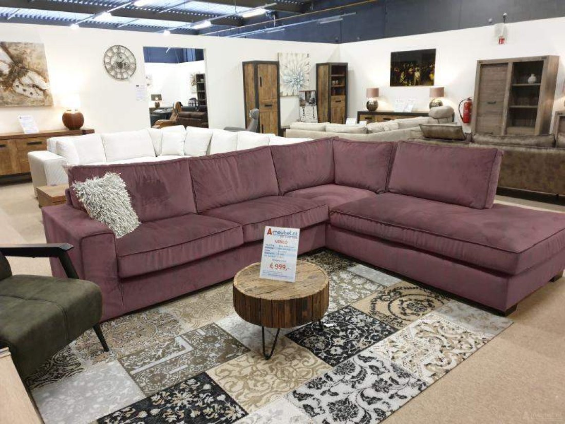 Hoekbank Follega Roze – A-meubel