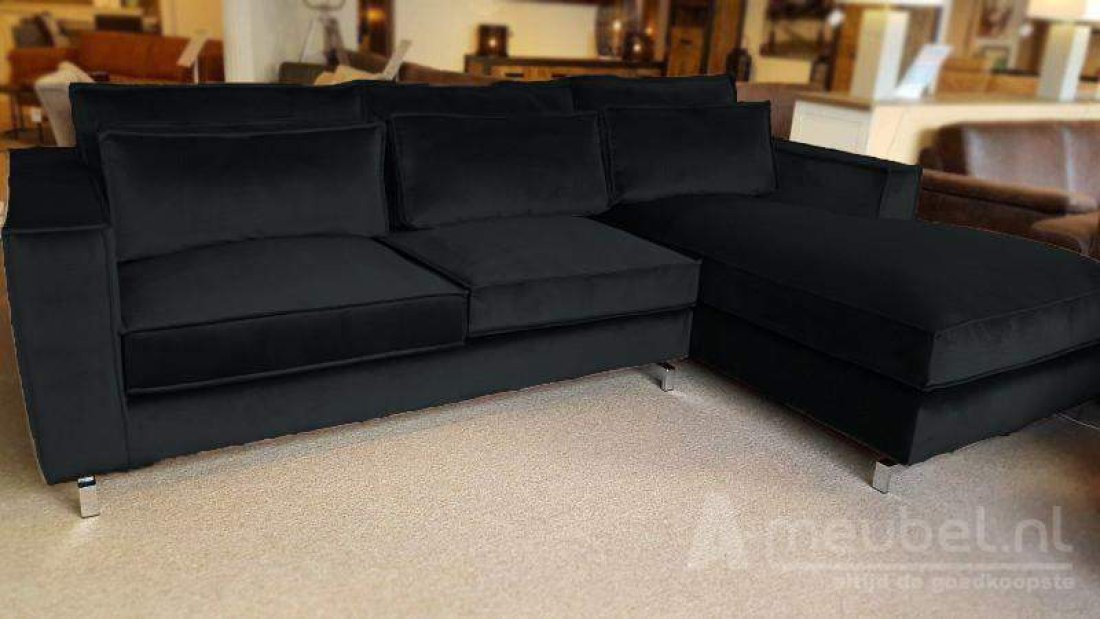 Indijk Longchair Zwart – A-meubel