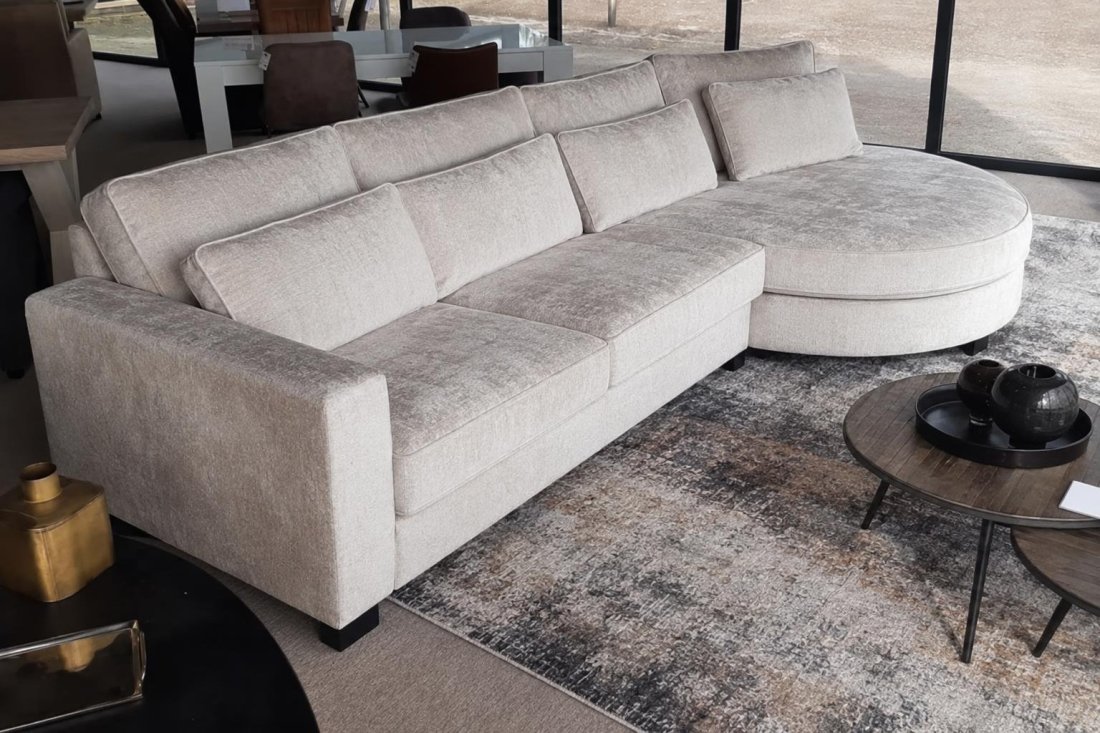 Loungebank Amstelveen 2 Zits + Longchair Rond – A-meubel