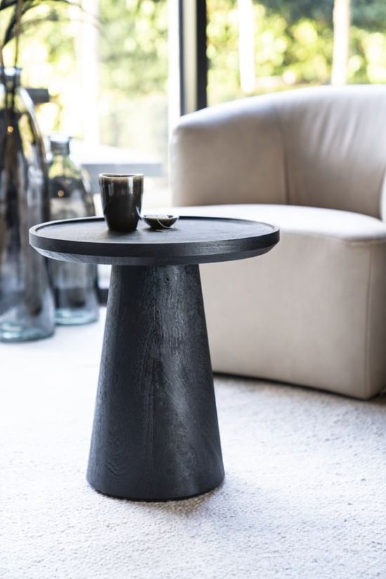 Bijzettafel Ron 46x49 - Zwart - 95651 46cm – A-meubel
