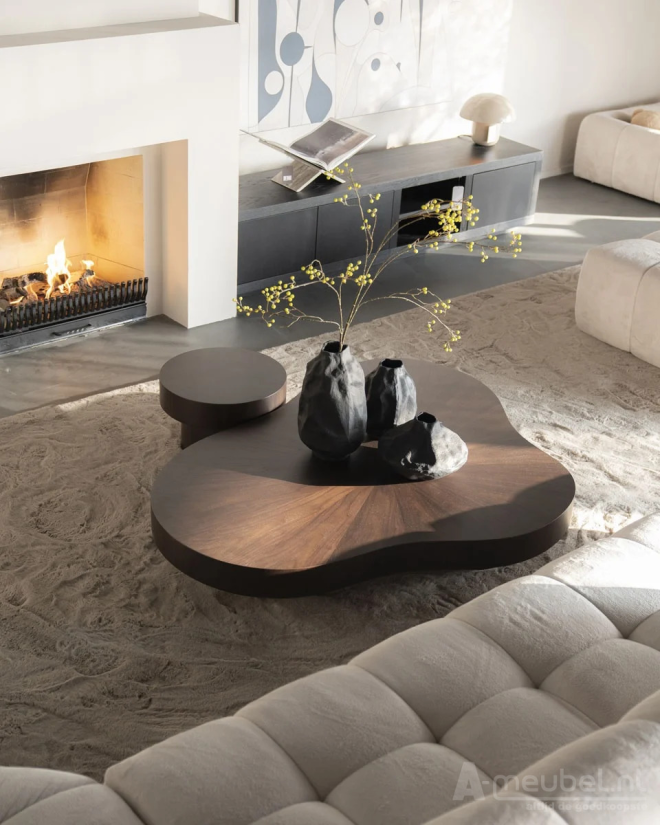 Bijzettafels Bobbie - 45x45x30cm - Zwart/Bruin - 95976 – foto 4 – A-meubel