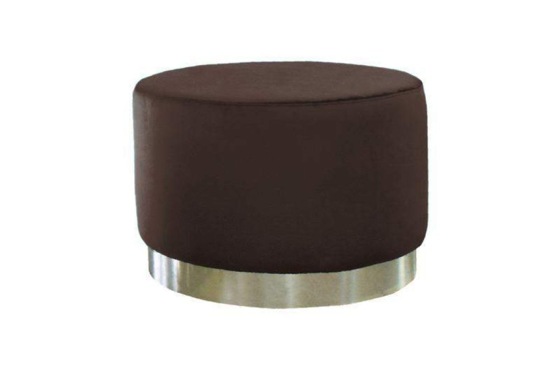 Poef Lexmond 45x51cm met spiegelrand Bruin – A-meubel