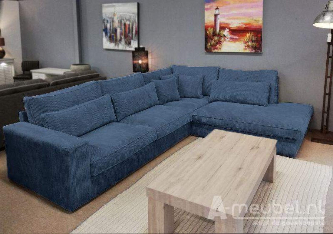 Hoekbank Ijsselstein Blauw – A-meubel