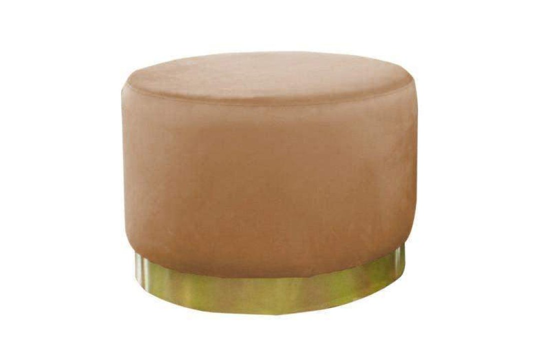 Poef Lexmond 60x45cm met spiegelrand Cognac – A-meubel